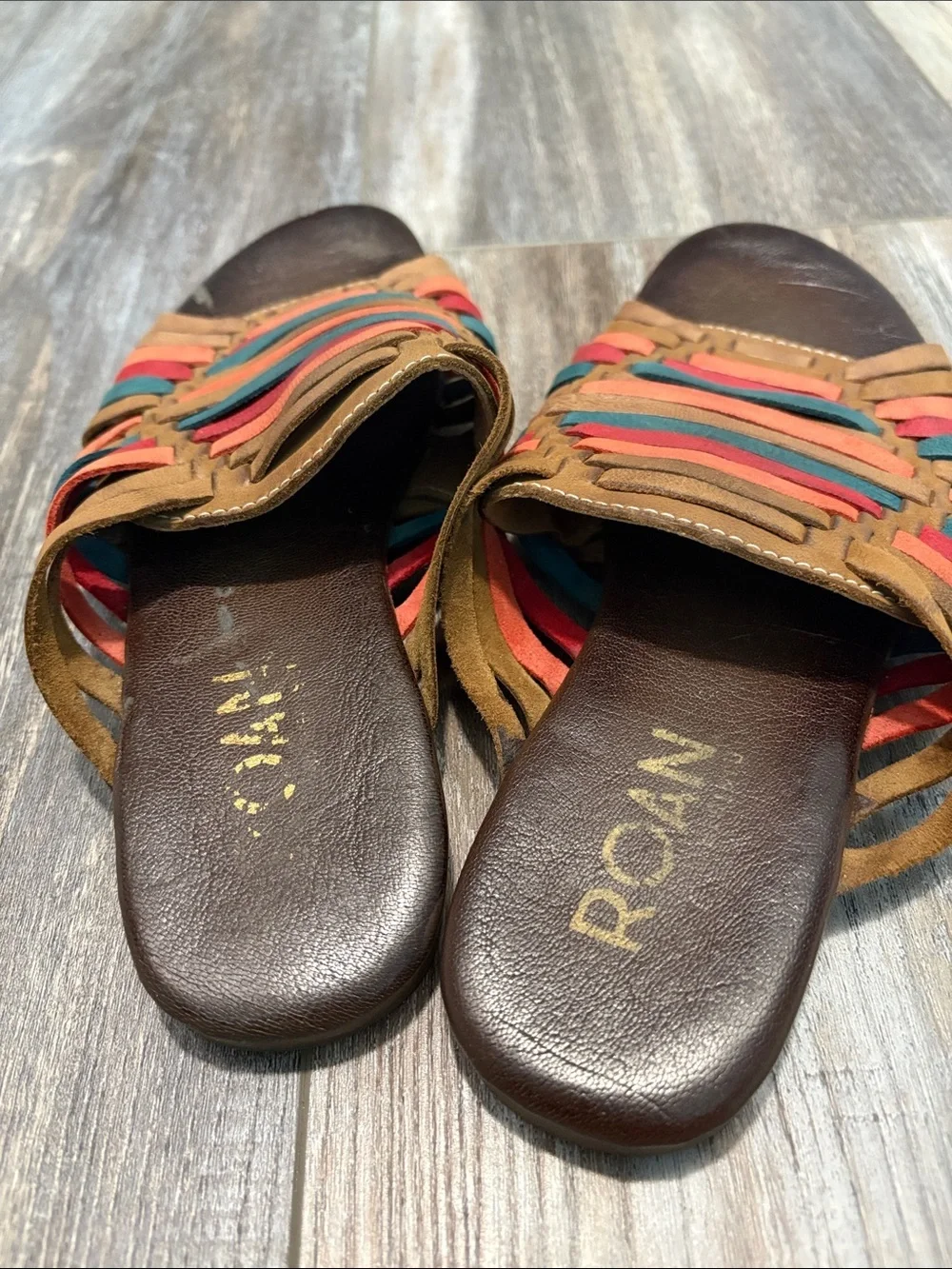Roan Marilee Sandals by Bed Stu Southwest Leather Slide Huarache 8.5